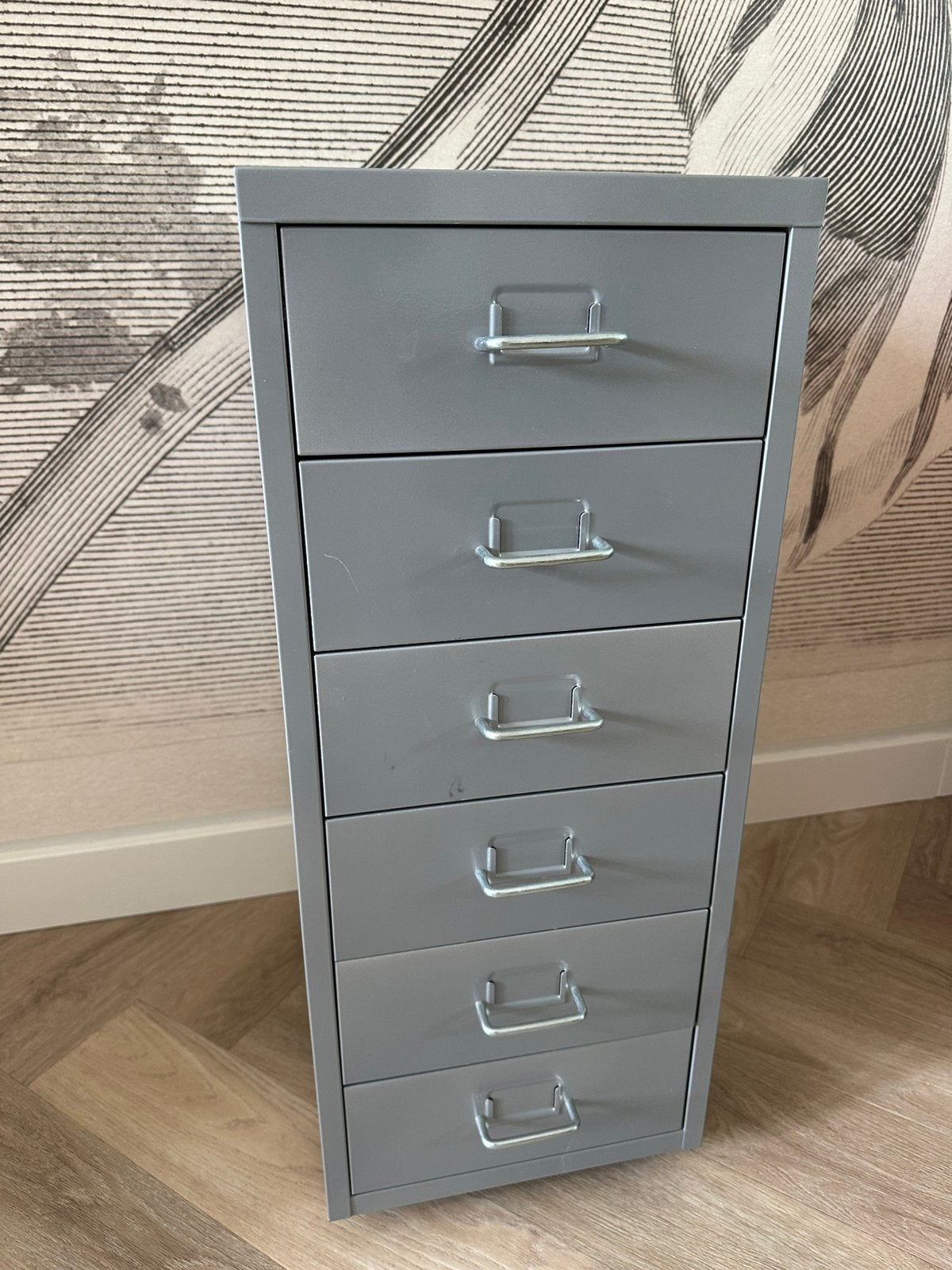 Ladekast IKEA Helmer. Grijze ladekast metaal., Ophalen, Minder dan 50 cm, 5 laden of meer, Zo goed als nieuw