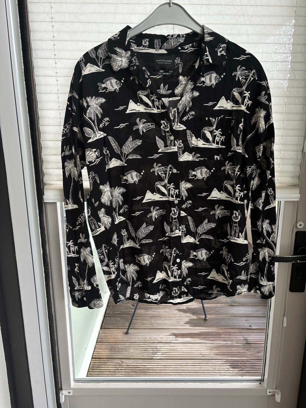 Scotch & Soda Maison Scotch blouse 'Les Tropiques' M, Ophalen of Verzenden, Gedragen, Maat 38/40 (M), Zwart