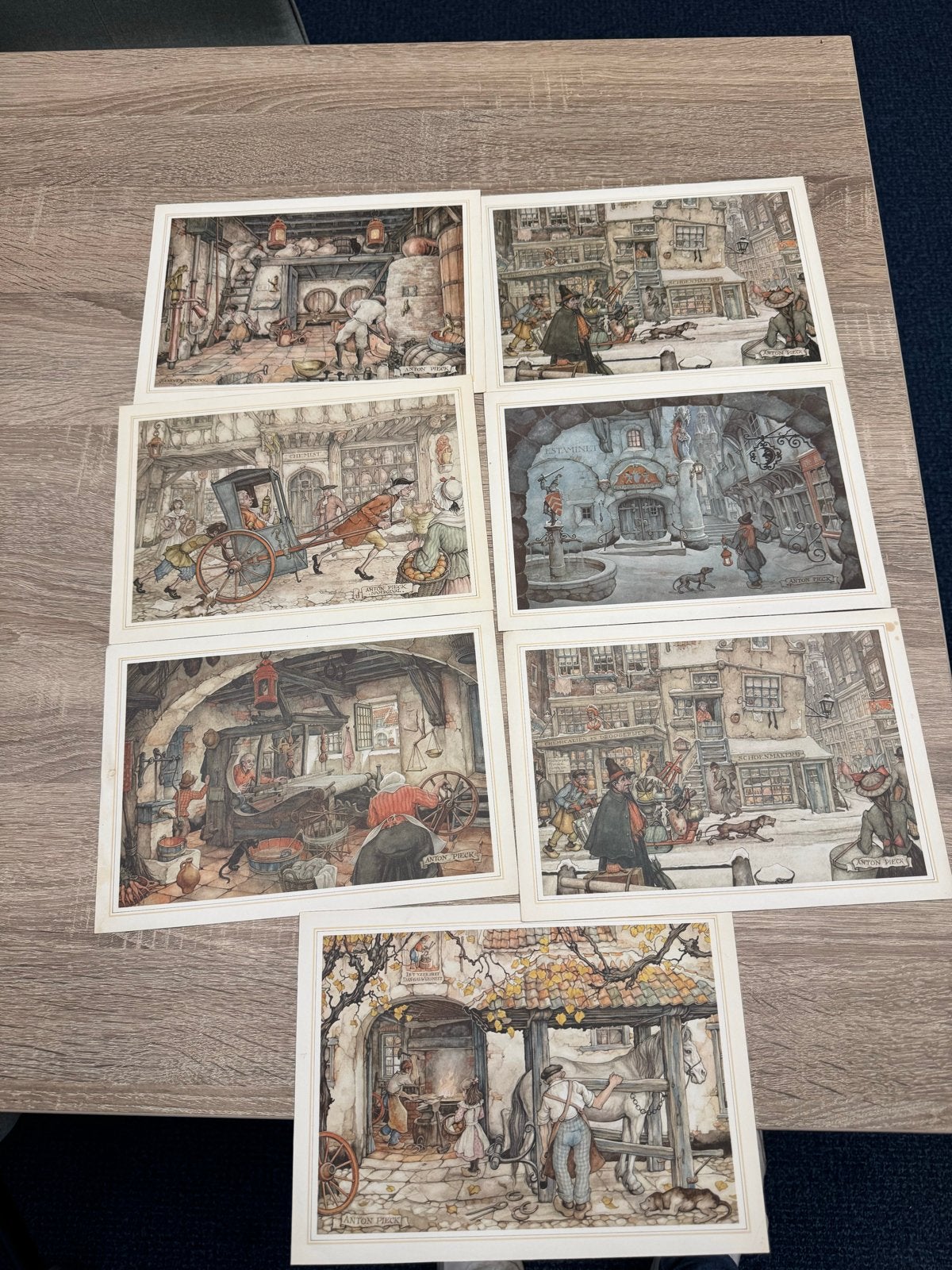 Set van 7 prenten - Anton Pieck, Ophalen of Verzenden