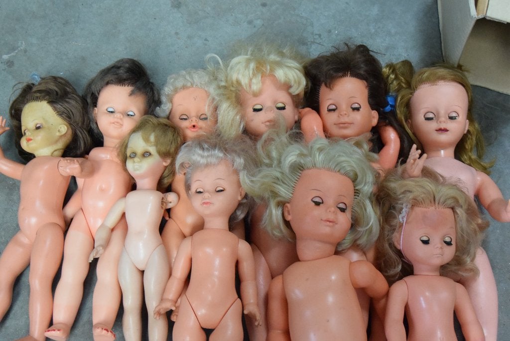 Partij gebruikte poppen 10 stuks  met aandacht, Verzamelen, Ophalen of Verzenden, Gebruikt, Pop