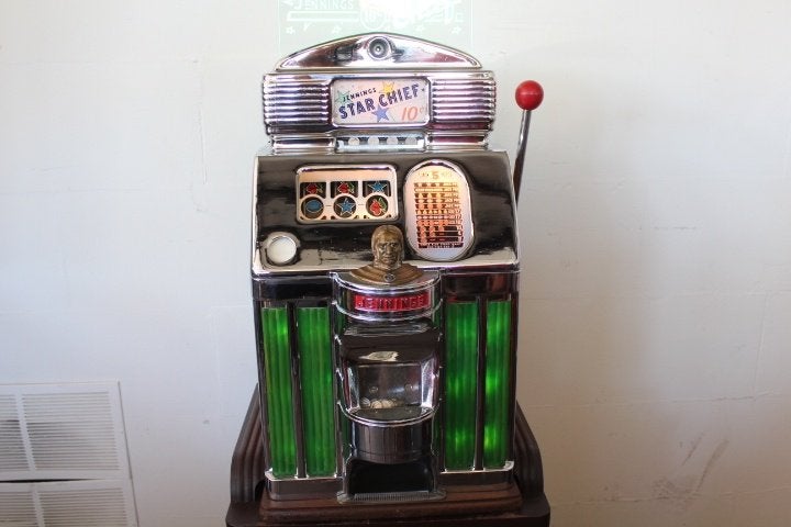 JENNINGS STAR CHIEF SLOTMACHINE Jaren 40, Overige munten, Ophalen of Verzenden, Gebruikt, Met sleutels