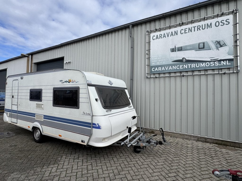 Hobby De Luxe 495 Voortent, Fietsenrek, Rondzit, Hobby, Bedrijf