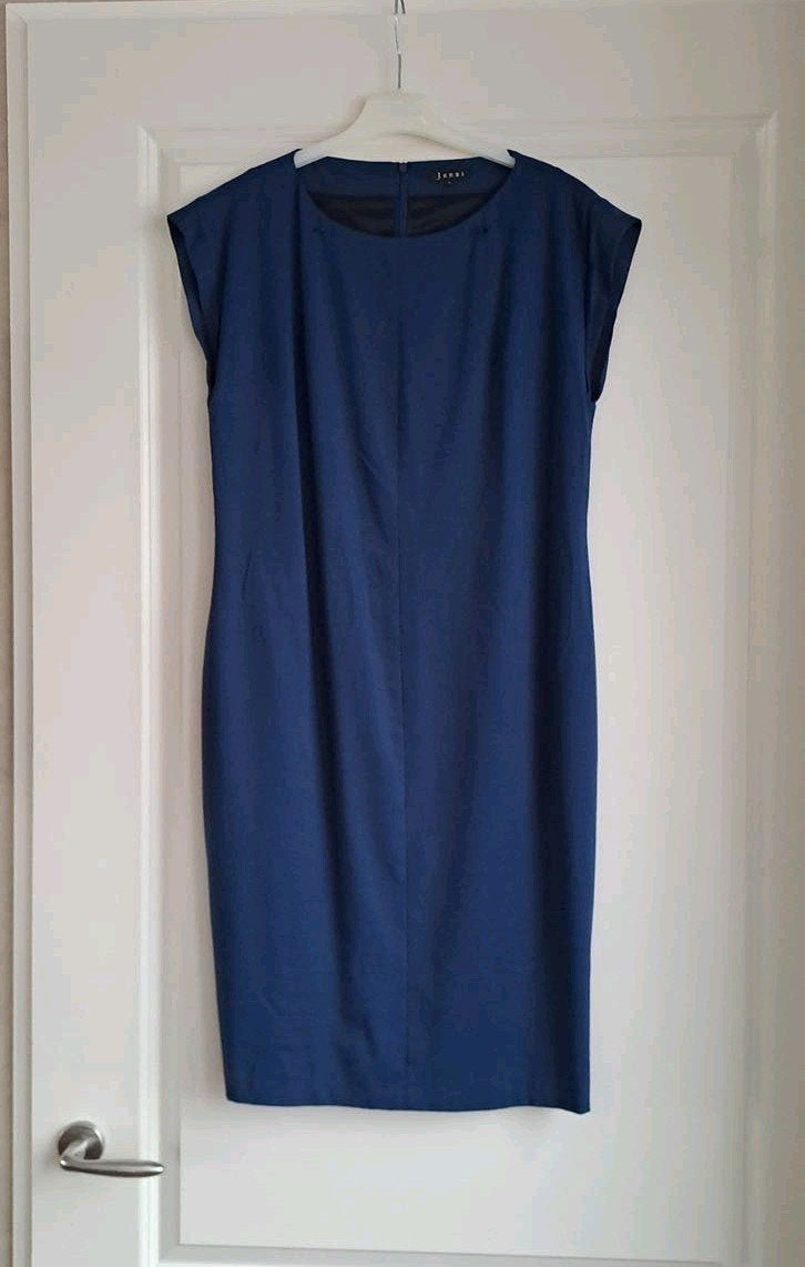 Jones gevoerde zomerjurk, maat 40, met loopsplitje, Blauw, Ophalen of Verzenden, Knielengte, Gedragen