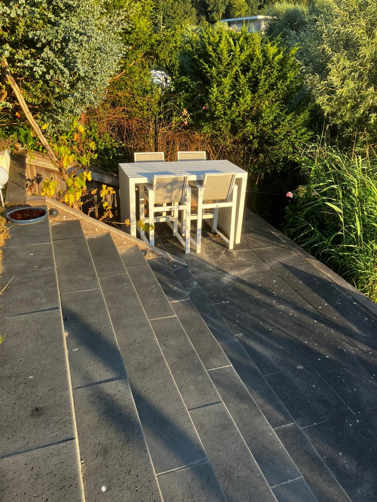 Statafel set BELLAGIO met 4 stoelen, Ophalen, 4 zitplaatsen, Aluminium, Zo goed als nieuw