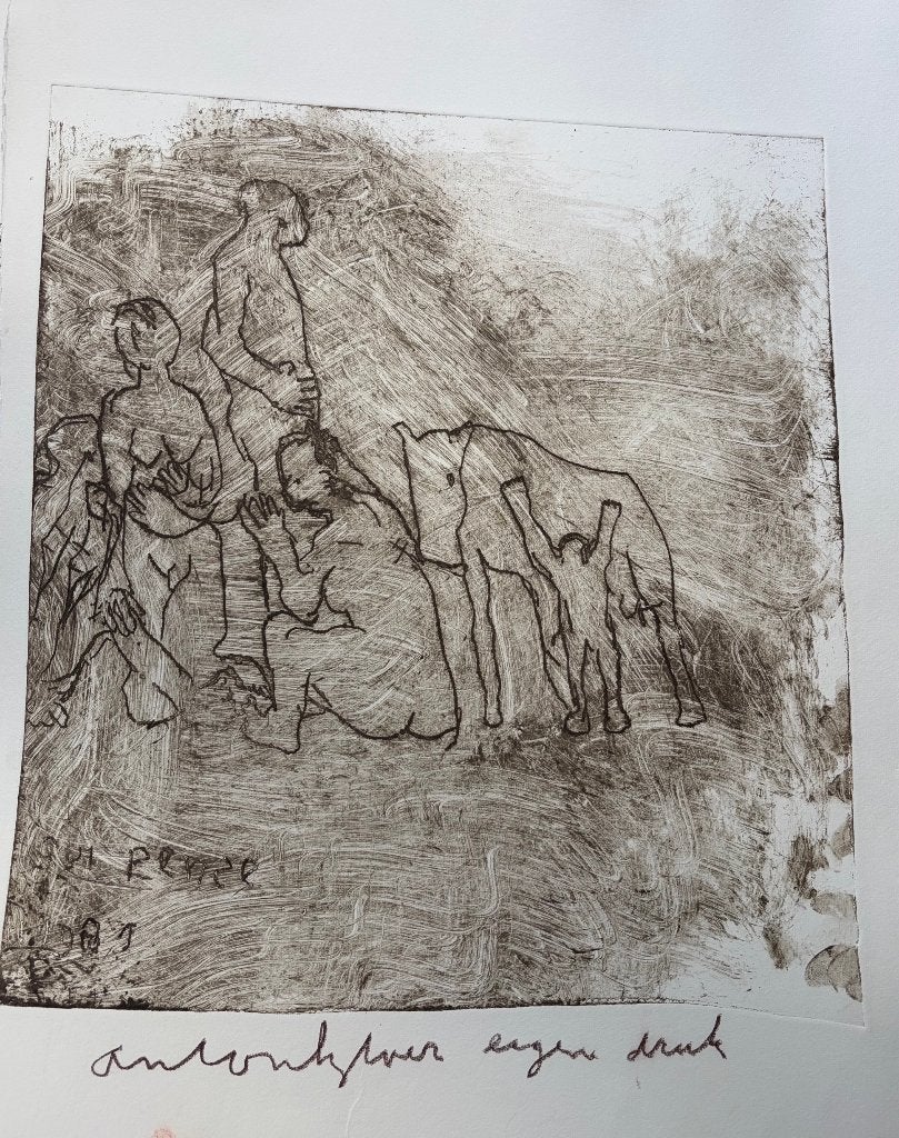 Anton Heyboer, Antiek en Kunst, Ophalen of Verzenden, Papier/karton