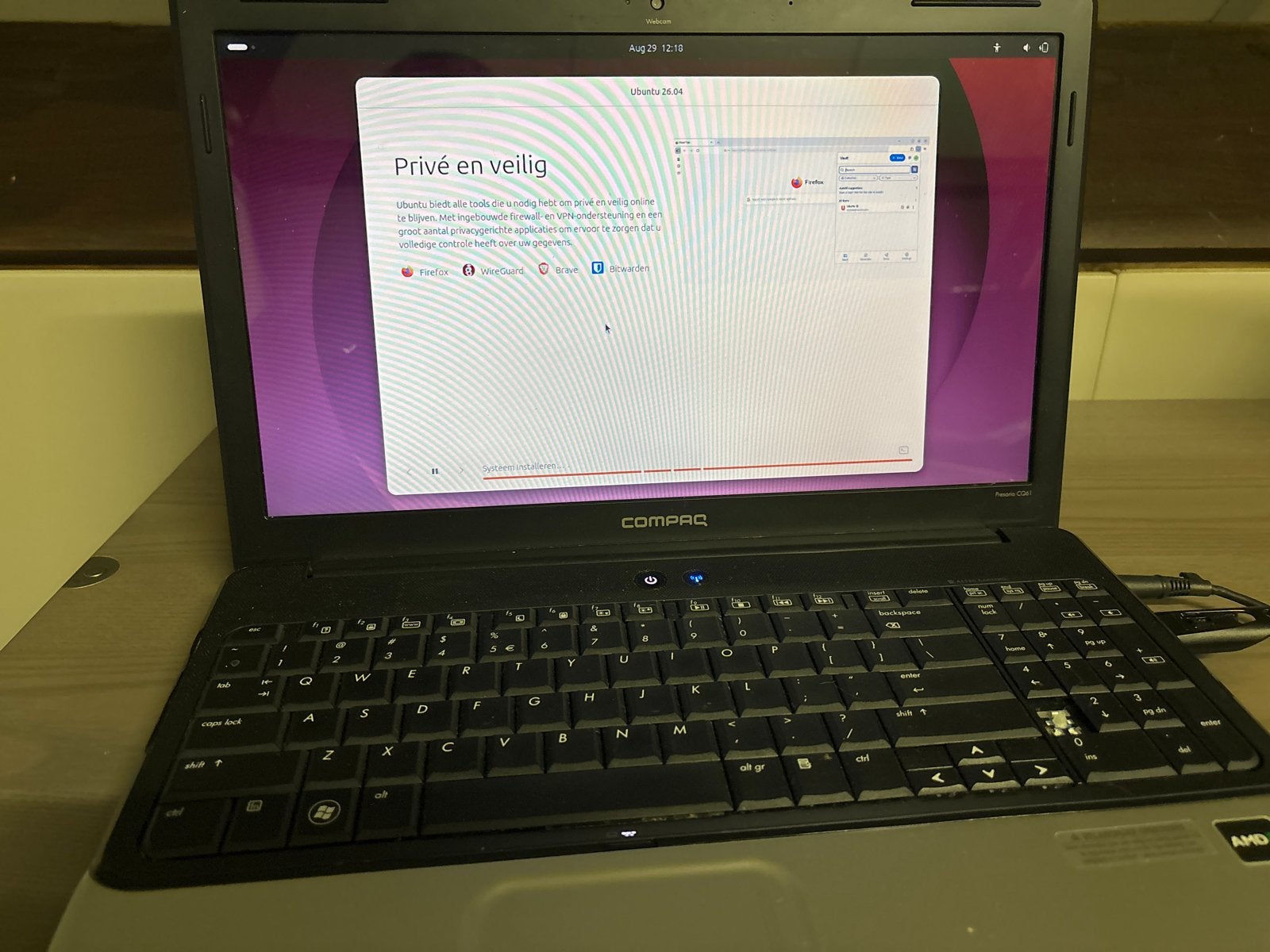 Compaq Presario CQ61 Notebook PC - Ubuntu, Computers en Software, Gebruikt, Ophalen of Verzenden, Minder dan 4 GB, 2 tot 3 Ghz