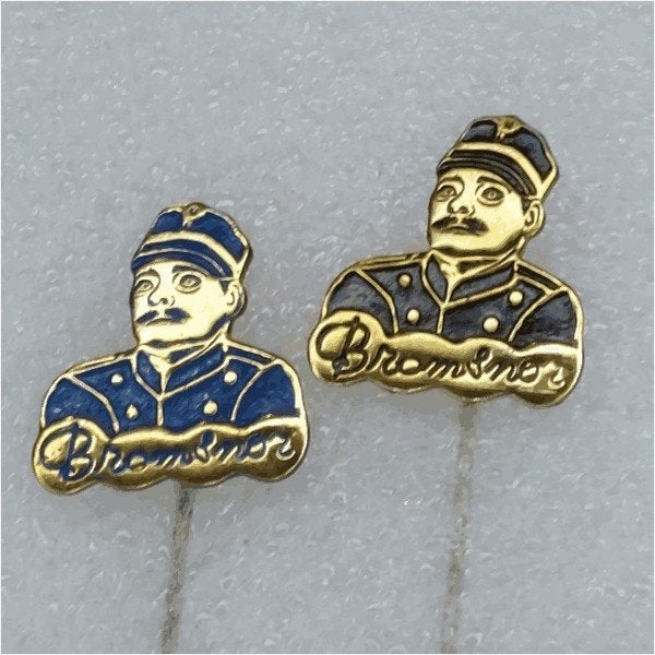 SP0989 Speldje Bromsnor blauw en zwart, Verzamelen, Speldjes, Pins en Buttons, Ophalen of Verzenden, Gebruikt, Overige onderwerpen