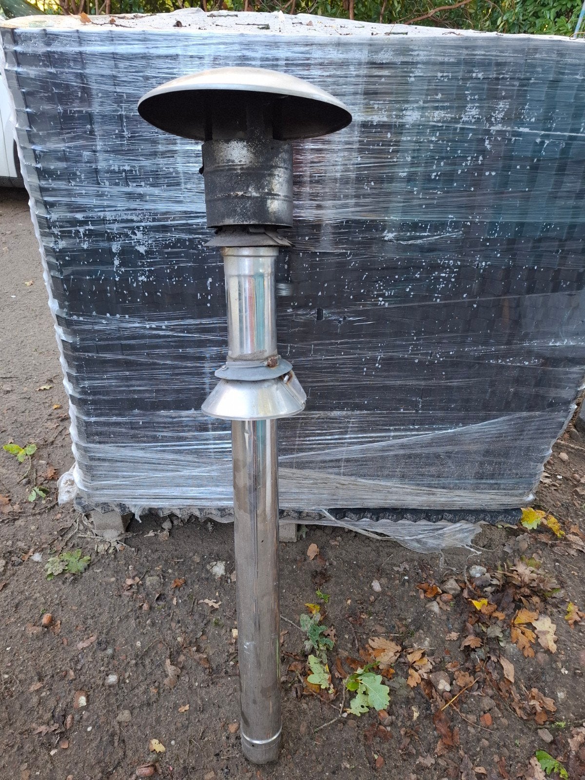 Kachelpijp met dakkap - RVS rookkanaal, Ophalen, Gebruikt, Overige typen, Minder dan 60 cm