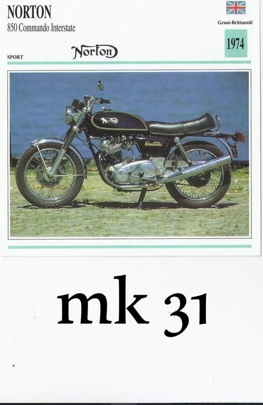 Mk31 motorkaart norton 850 commando interstate, Ophalen of Verzenden, Zo goed als nieuw, Motoren