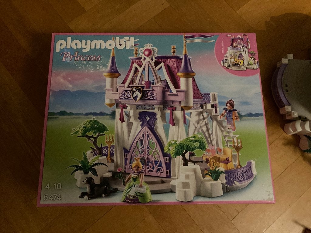 Playmobil kasteel princess paars 5474 in doos met boekje!, Gebouw, Complete set, Ophalen of Verzenden, Zo goed als nieuw