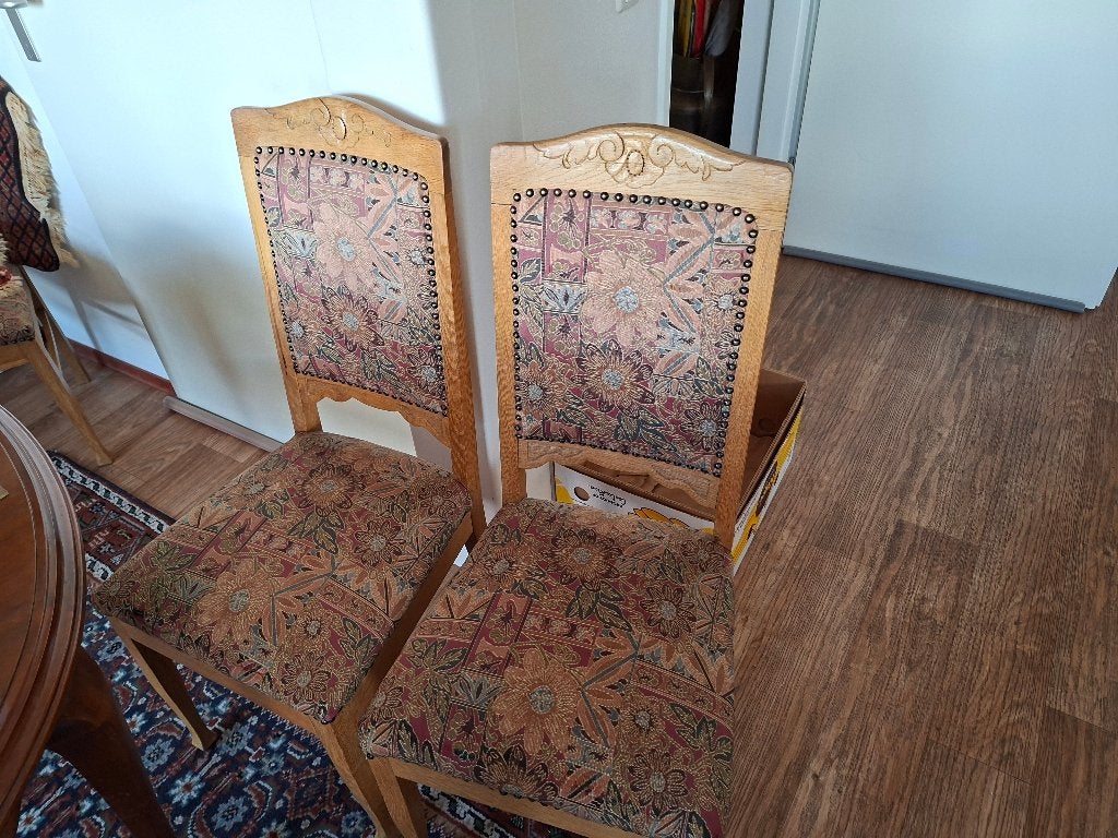 eiken houten eetkamerstoelen, Ophalen