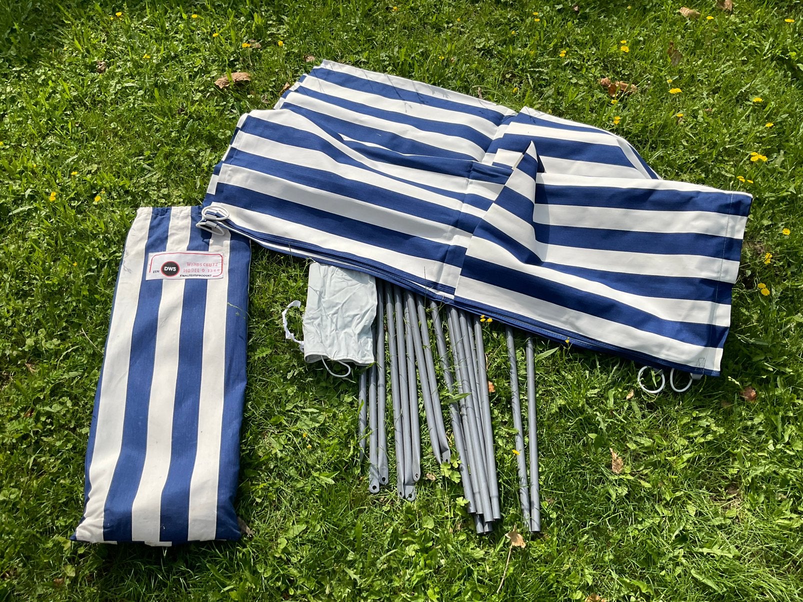 Vintage DWS windscherm zware kwaliteit katoen NIEUW 500 cm, Caravans en Kamperen, Windschermen, Ophalen of Verzenden, Nieuw
