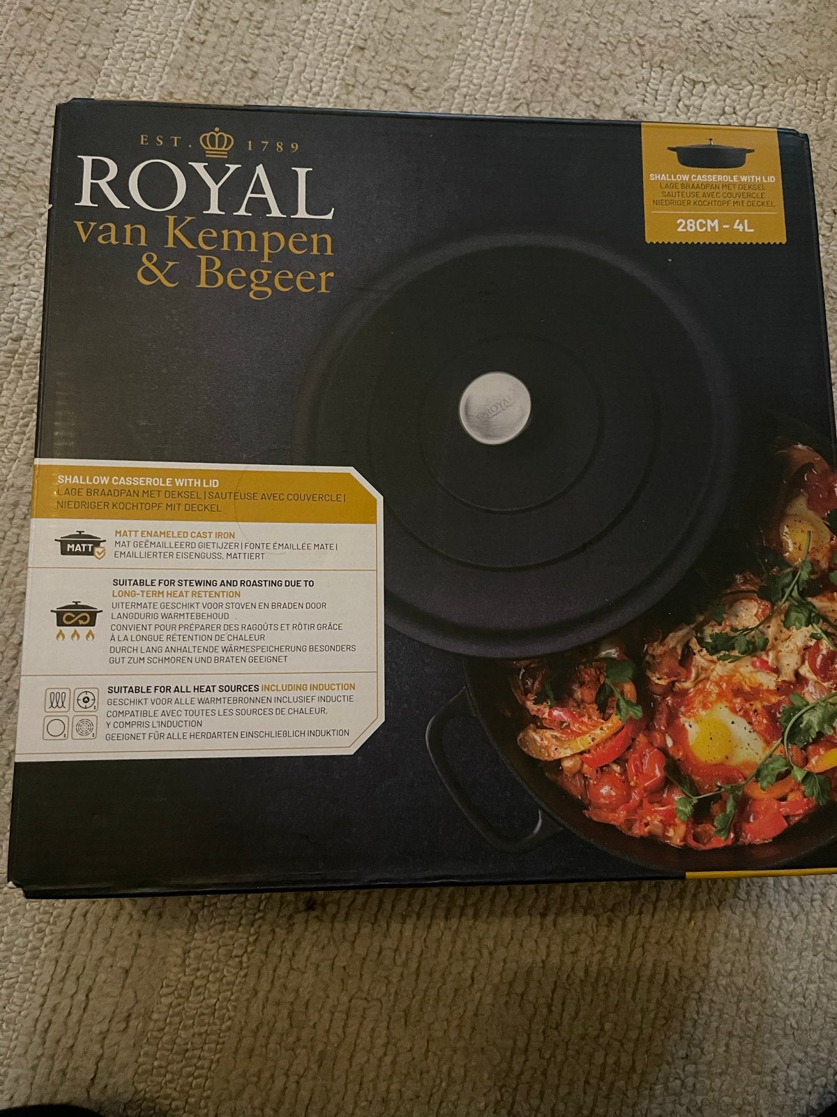 Royal van Kempen & Begeer Braadpan 28cm - 4L, Met deksel, Nieuw, Ophalen of Verzenden, Overige merken