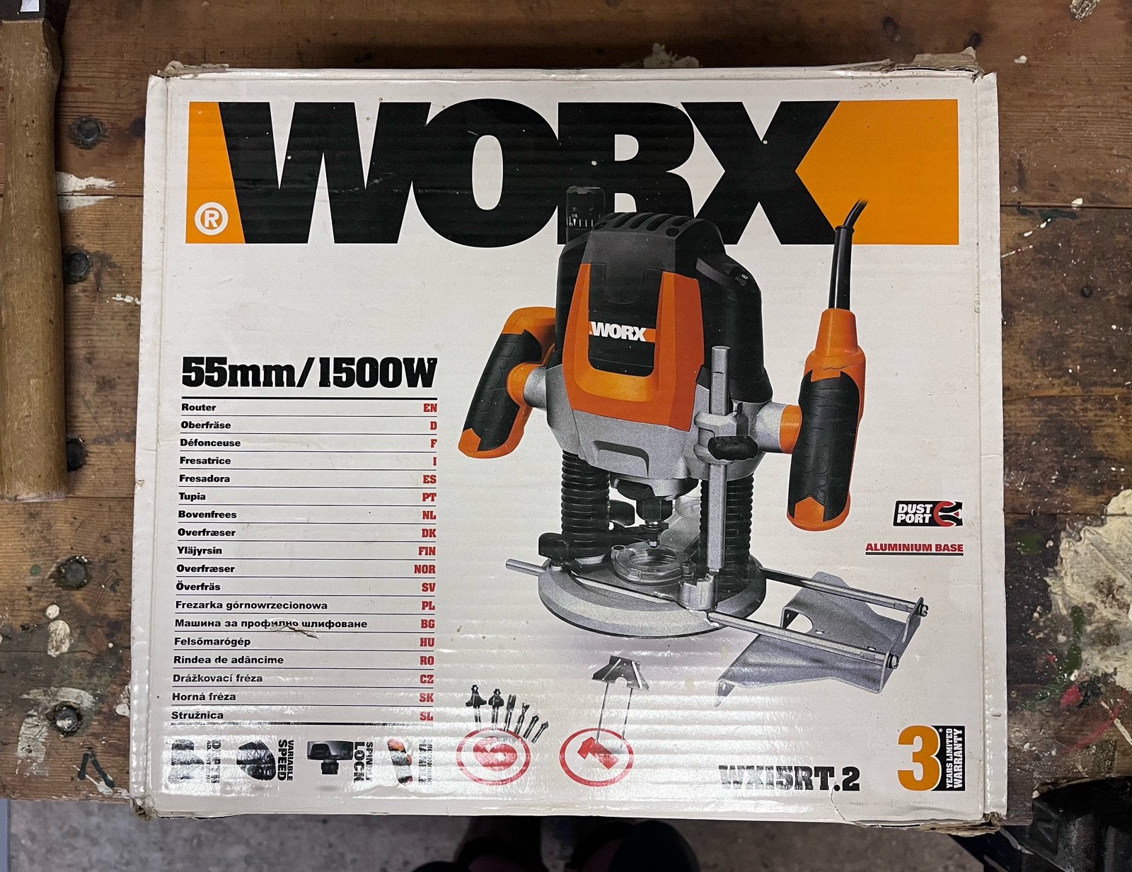 Worx bovenfrees - WX15RT.2 1500W, Ophalen, Gebruikt, Overige typen, 30 tot 70 mm
