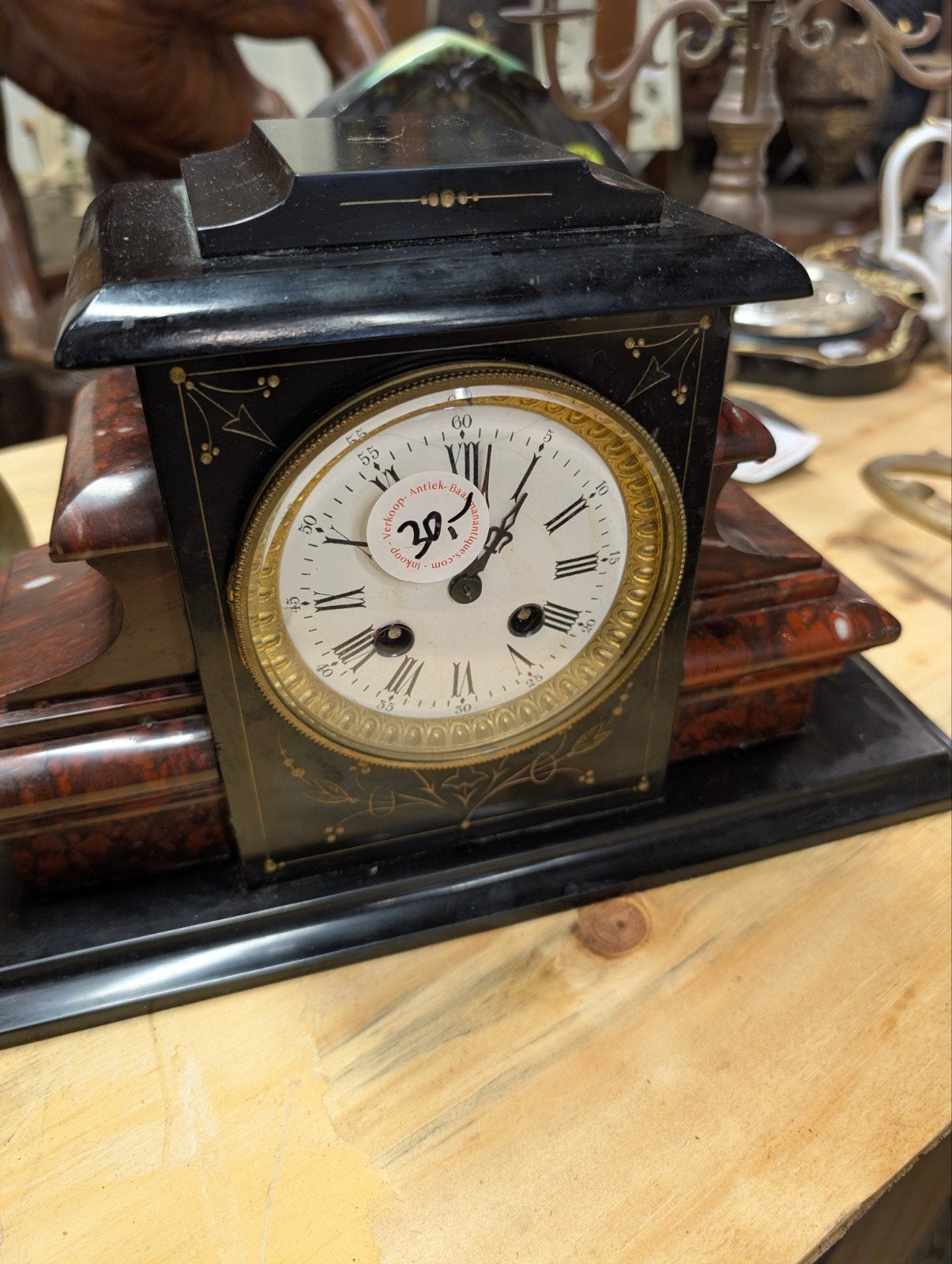 Antieke Franse pendule €30., Antiek en Kunst, Ophalen