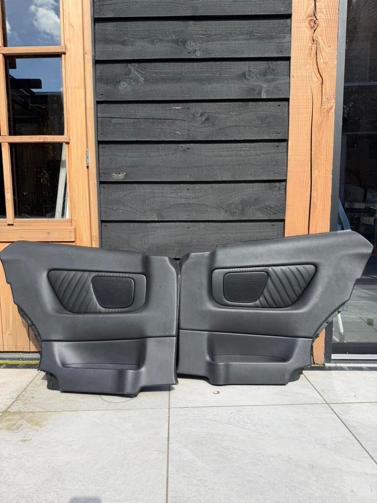Zwart lederen deurpanelen achter voor Opel Astra G Coupé, Auto-onderdelen, Ophalen, Nieuw, Opel