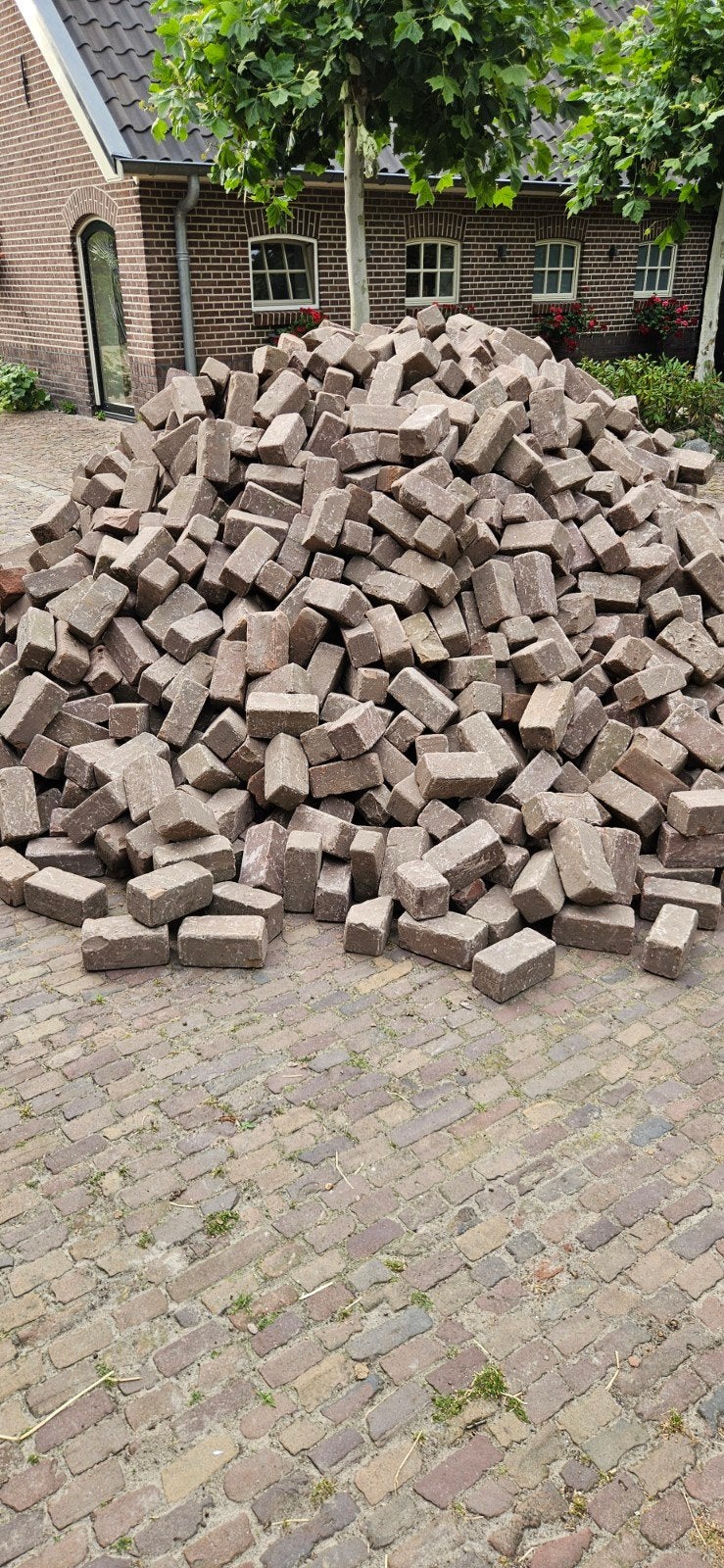 Gebakken klinkers kei formaat - ca. 55m2, Ophalen of Verzenden, Gebruikt, Klinkers