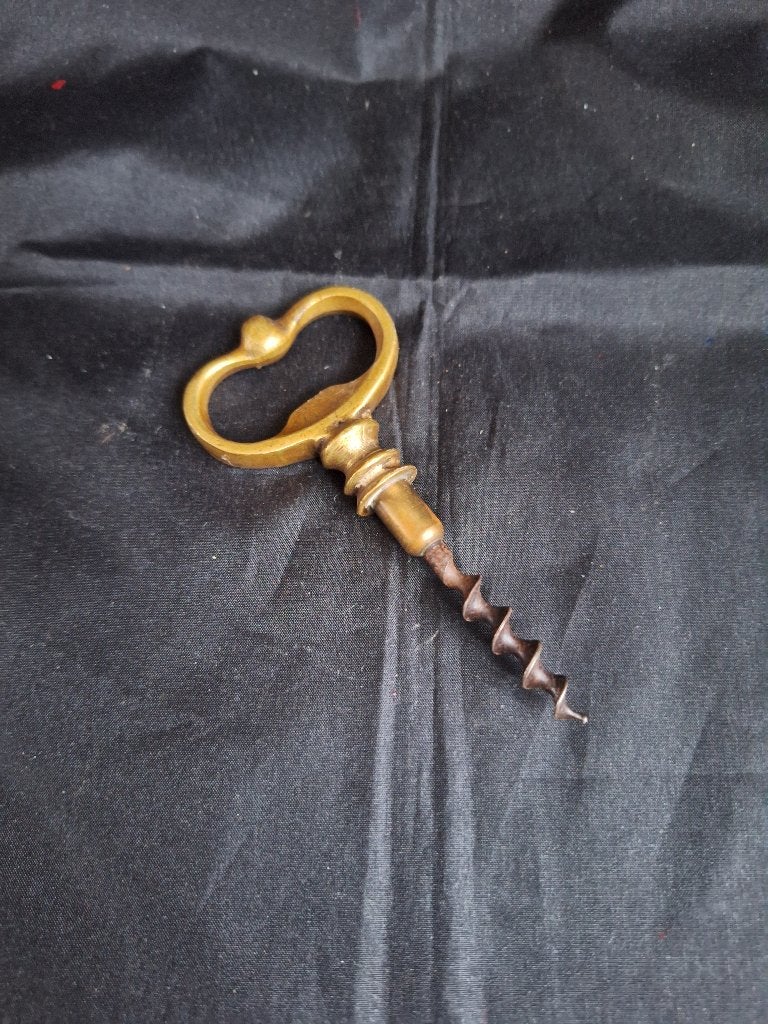 Antieke Messing Kurkentrekker met Hartvormige Handgreep, Antiek en Kunst, Ophalen