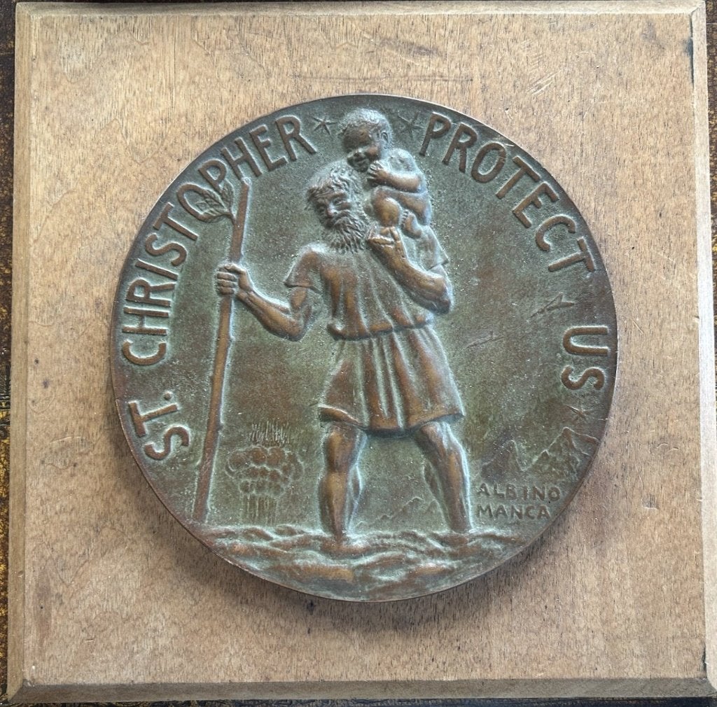 St. Christopher Albino Manca, Ophalen of Verzenden, Brons