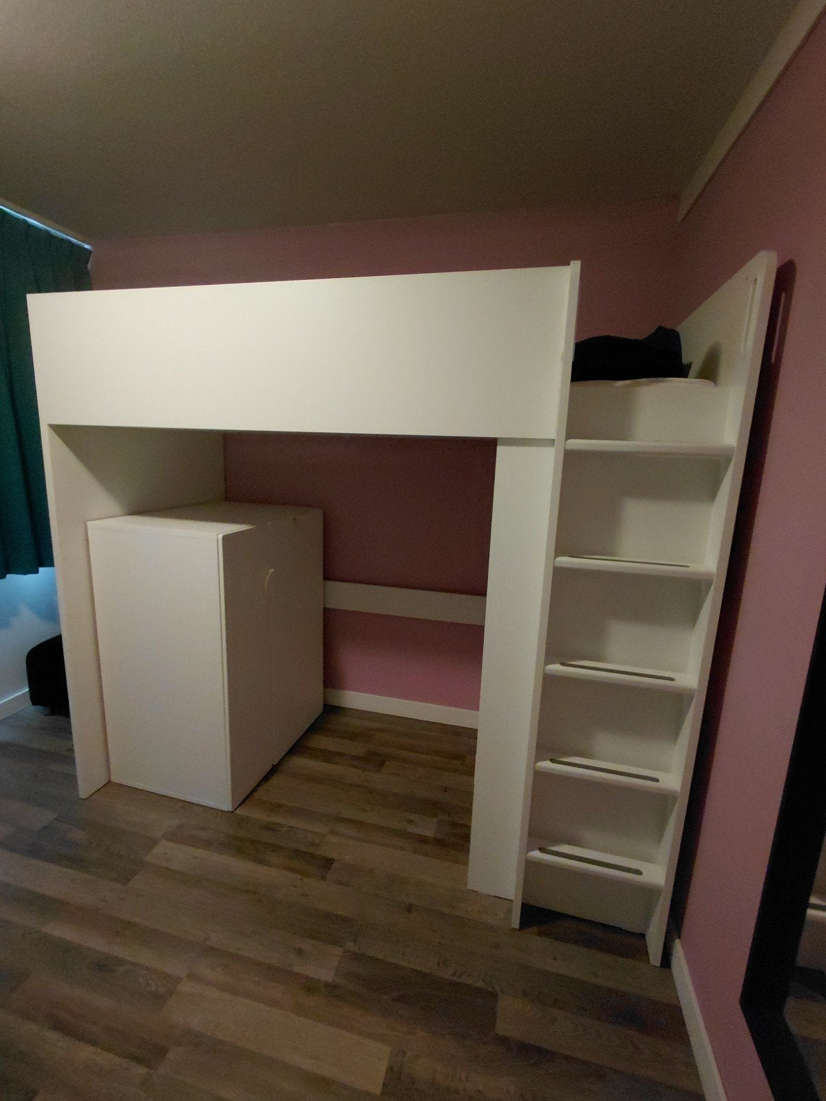 Hoogslaper met kastjes - Ideaal voor kleine kamers, Gebruikt, Eenpersoons, Ophalen of Verzenden, 90 cm