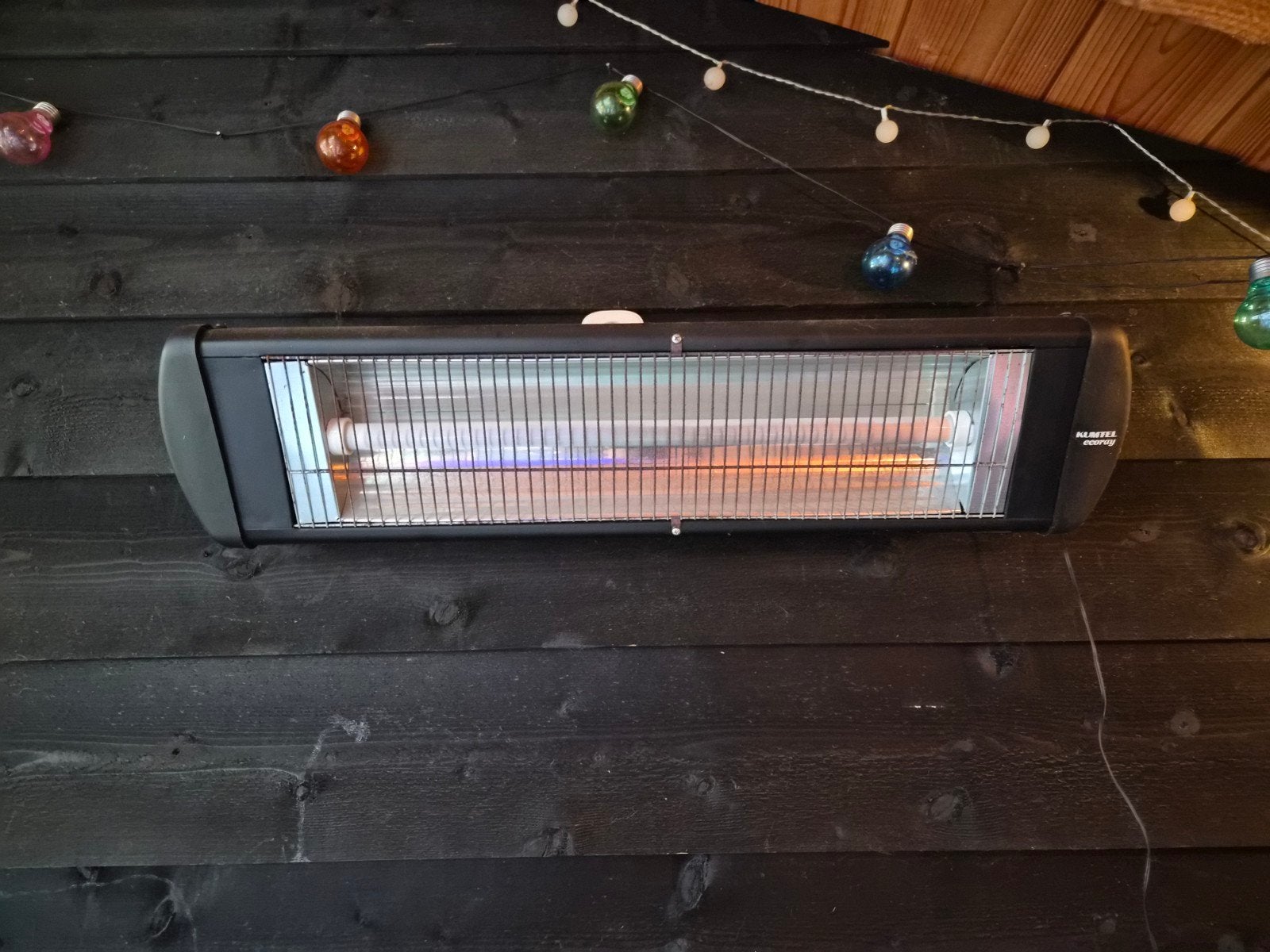 KUMTEL Ecoray Terrasheater 2500W - Elektrisch, Tuin en Terras, Gebruikt, Waterbestendig, Wand, Ophalen