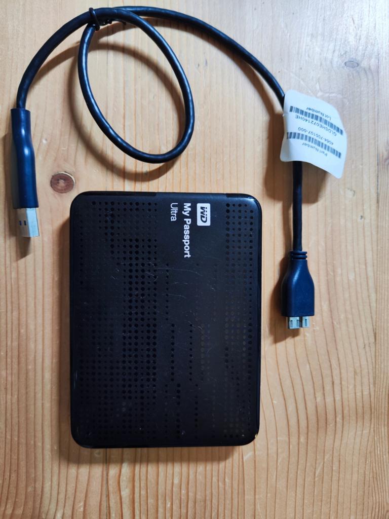 WD Passport Ultra HDD 1TB, Computers en Software, Harde schijven, Ophalen of Verzenden, Zo goed als nieuw, Desktop, USB