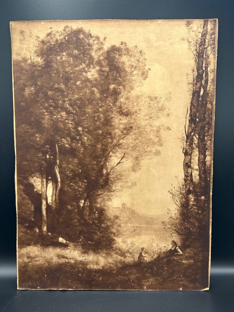 Antieke Braun, Clément & Cie héliogravure naar Corot 1900, Ophalen, Gravure, 1800 - 1899