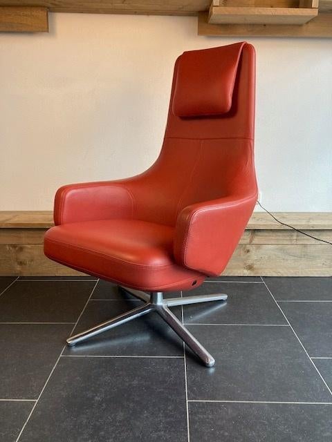 Vitra Repos fauteuil, premium leder, red stone, Huis en Inrichting, Fauteuils, Vitra, Minder dan 75 cm, Design, Nieuw