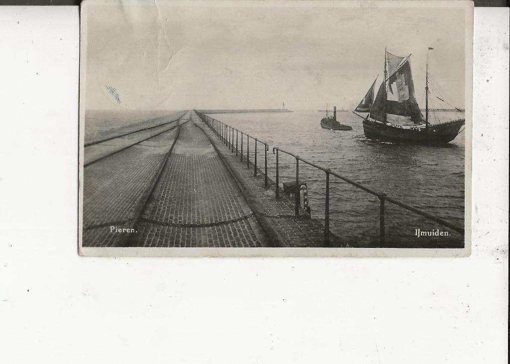 IJmuiden Pieren met KW 48, Ophalen of Verzenden, 1920 tot 1940, Gelopen, Noord-Holland