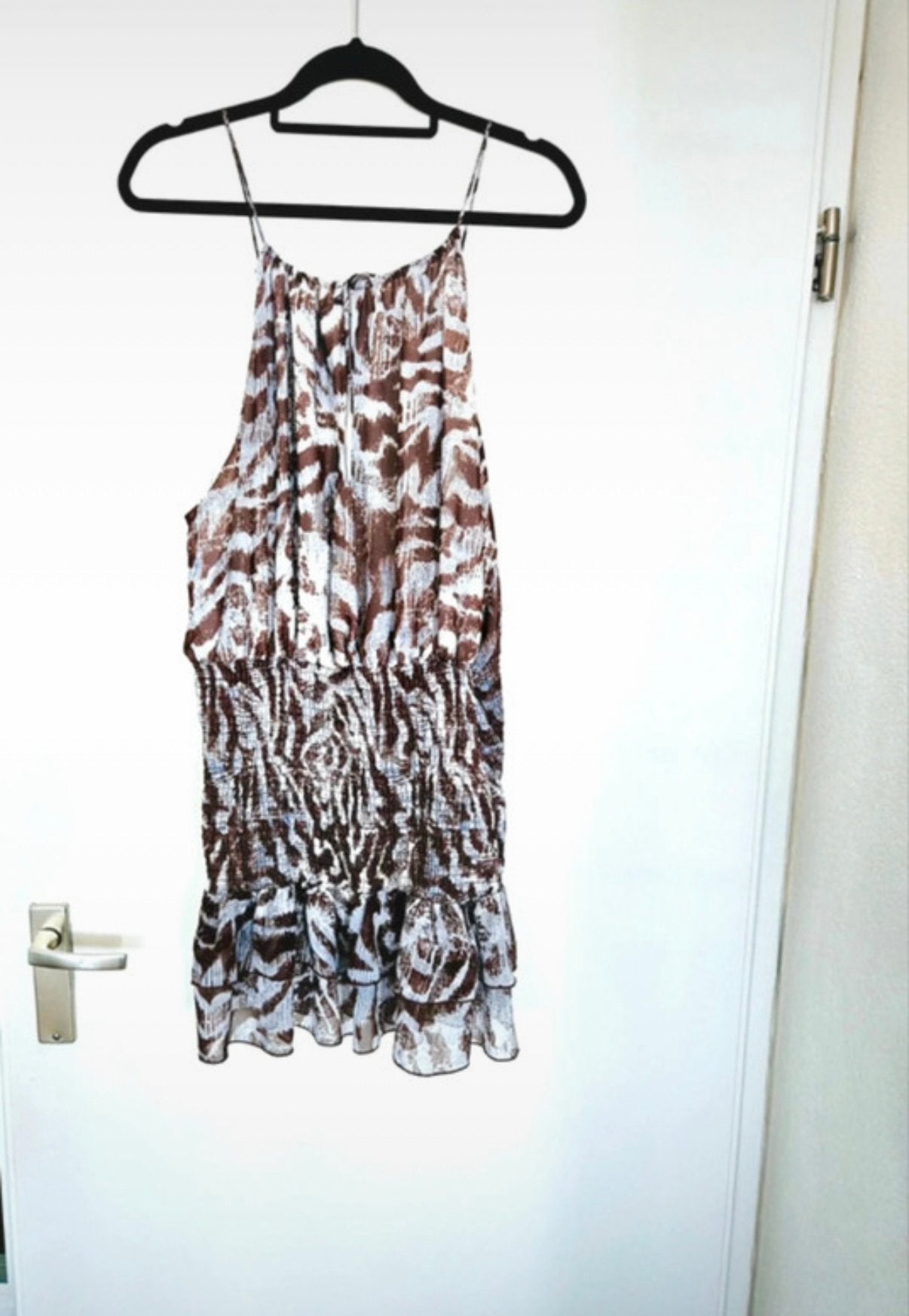 Nieuwe jurk print Zara, Bruin, Verzenden, Maat 42/44 (L), Nieuw