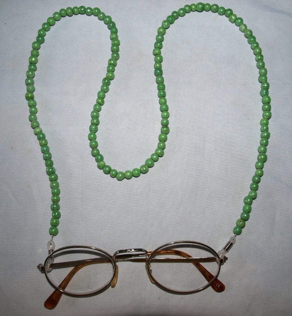 brilkoordje van groene kralen 77 cm lang, Ophalen of Verzenden, Nieuw, Groen, Overige materialen
