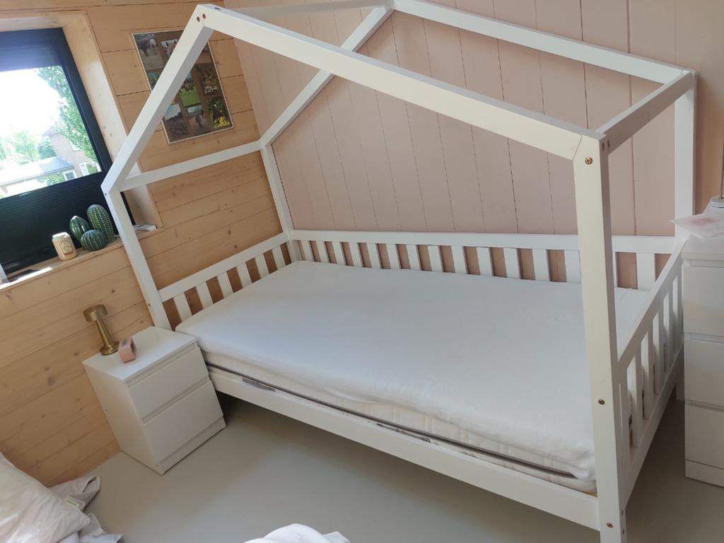 Kinderbed wit (Vipack Dallas), Kinderen en Baby's, Kinderkamer | Bedden, 85 tot 100 cm, Ophalen of Verzenden, Zo goed als nieuw