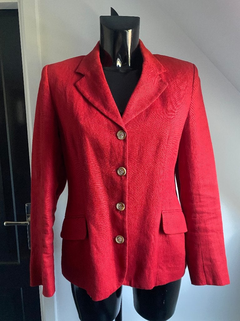 Scapa colbert, rood linnen, maat 38, Kleding | Dames, Maat 38/40 (M), Scapa, Verzenden, Zo goed als nieuw