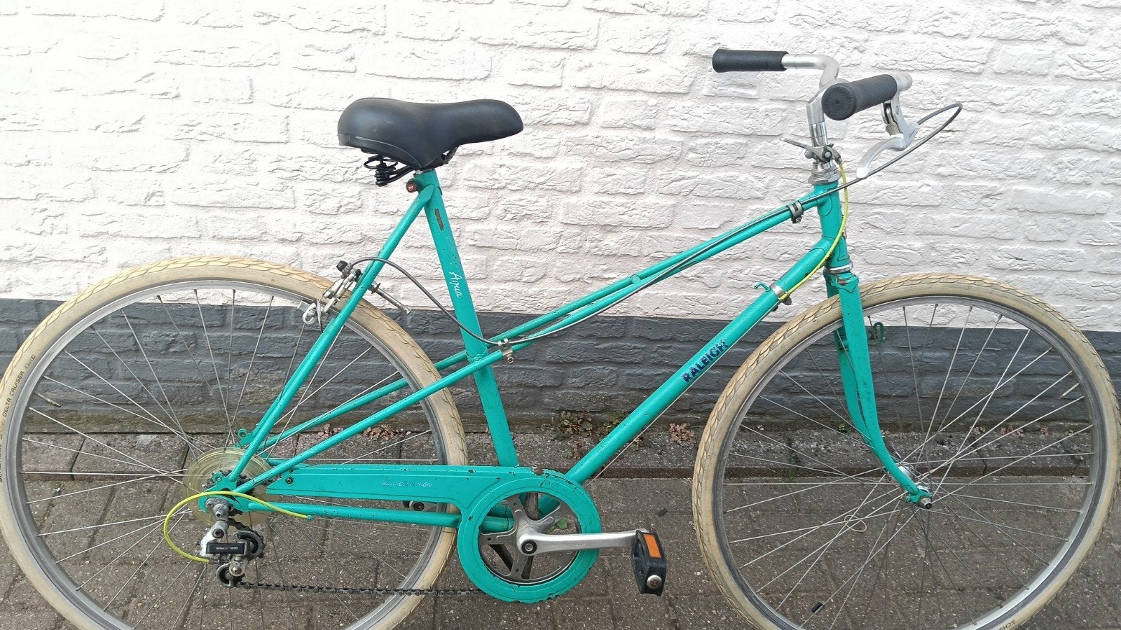 Raleigh aqua vintage dames sportfiets, Fietsen en Brommers, Fietsen | Oldtimers, Ophalen, Jaren '60 of nieuwer, Velgrem, 51 tot 55 cm