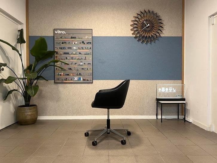 Vitra | Bouroullec | Softshell | Zwart leer | 1x, Vitra, Gebruikt, Zwart, Ophalen of Verzenden