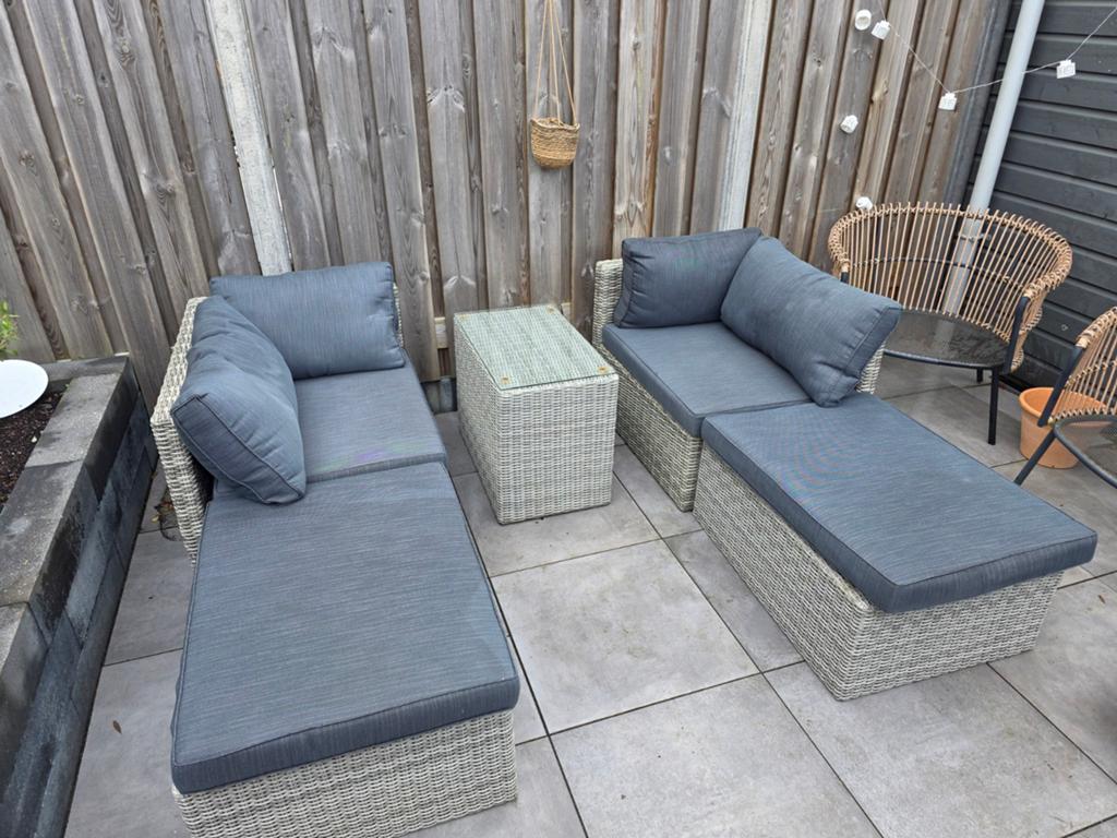 Moderne Loungeset, Tuin en Terras, Ophalen, 4 zitplaatsen, Bank, Loungeset