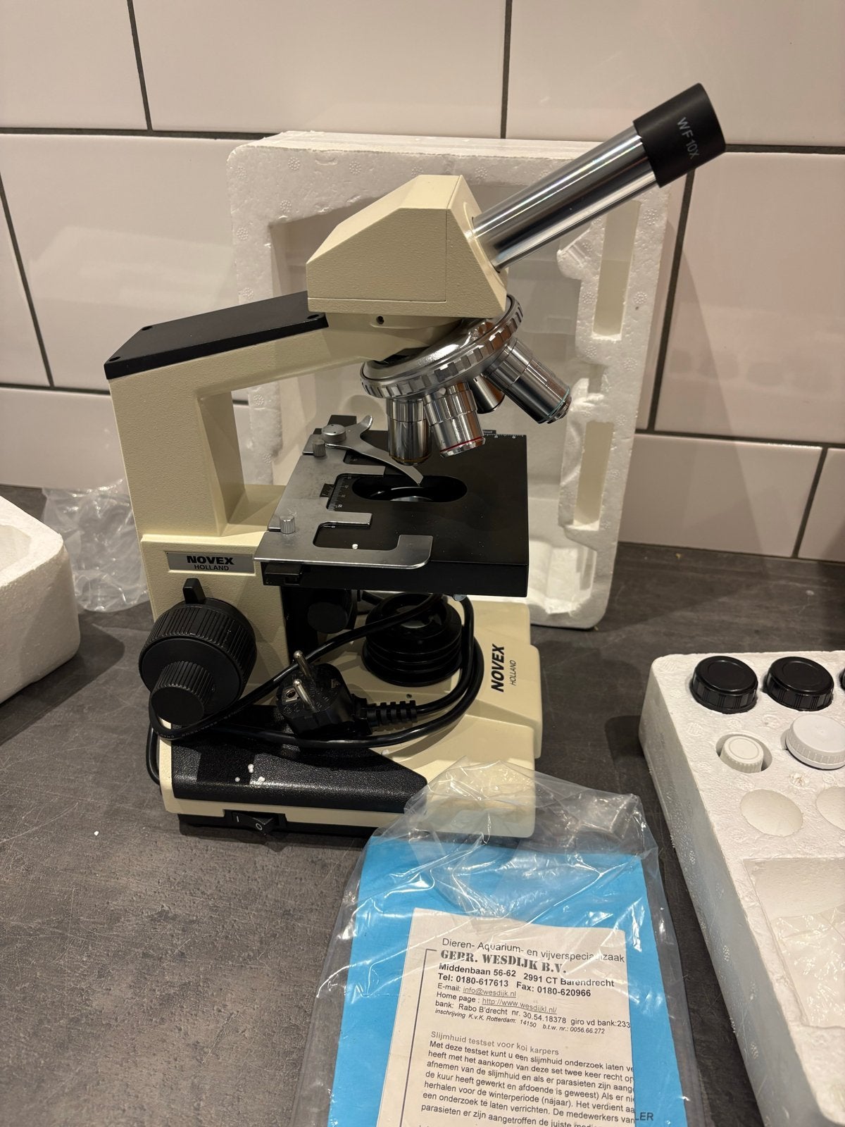 Novex Holland Biologische Microscoop WF 10X, Audio, Tv en Foto, Ophalen, Zo goed als nieuw, 400x tot 1000x, Biologische microscoop