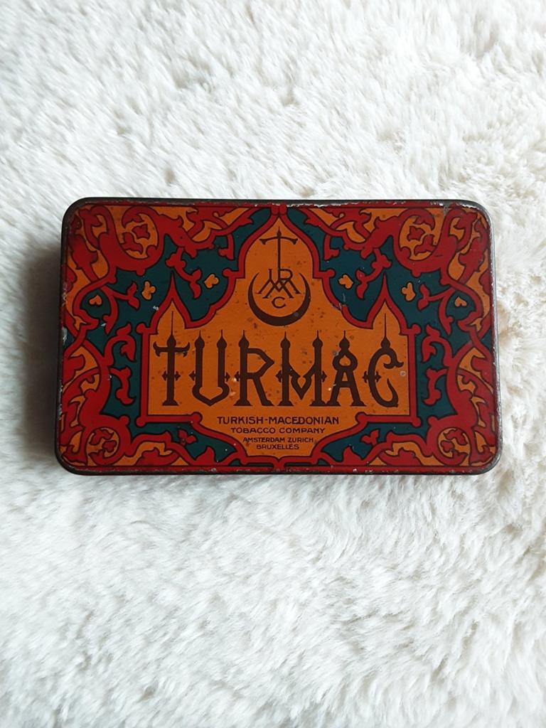 SIGARETTEN BLIKJE , TURMAC ORANGE. C.A. 1925., Ophalen of Verzenden, Gebruikt, Overige