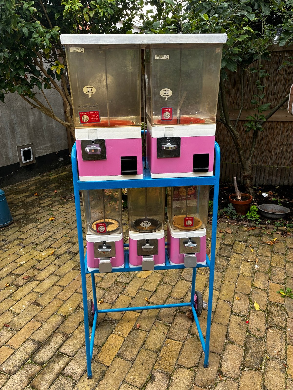 Vintage Snoepautomaat met 5 Dispensers, Ophalen