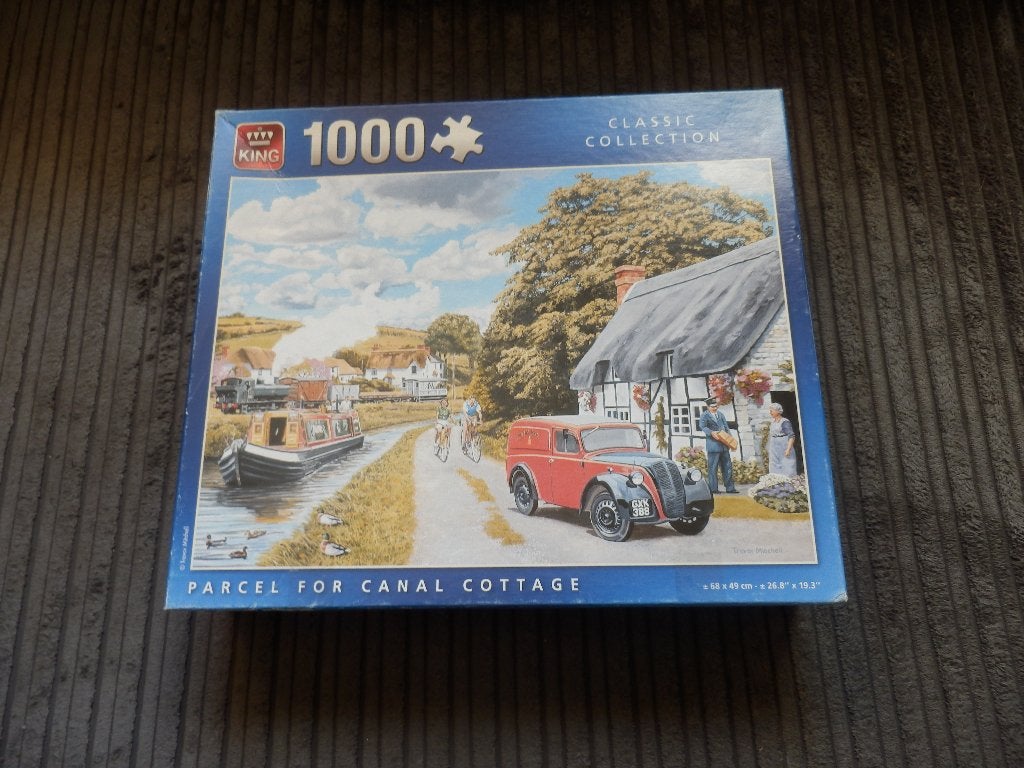 King legpuzzel Parcel for canal cottage.1000 stukken., Ophalen of Verzenden, 500 t/m 1500 stukjes, Zo goed als nieuw, Legpuzzel