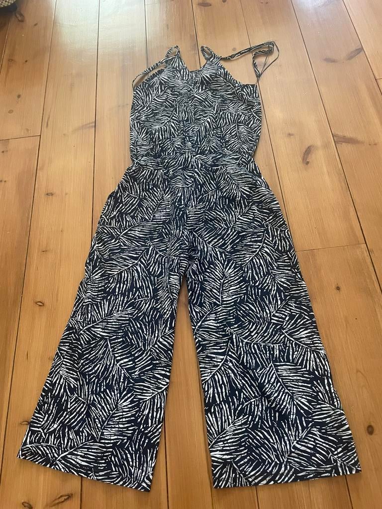 Leuke zwartwitte travelstof jumpsuit Studio Anneloes, L, Kleding | Dames, Jumpsuits, Ophalen of Verzenden, Zo goed als nieuw, Maat 42/44 (L)
