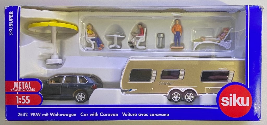 Siku 2542 Auto met Caravan en div accessoires, Ophalen of Verzenden, Zo goed als nieuw, Bus of Vrachtwagen, SIKU