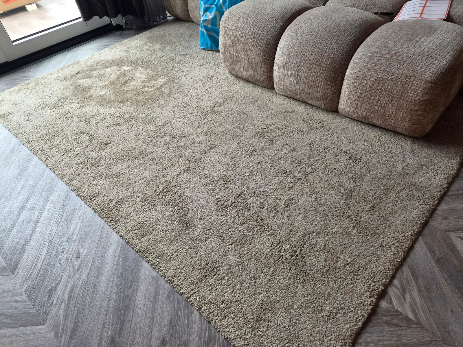 Stoense vloerkleed, laagpolig, ecru, 170x240 cm, Ophalen, Gebruikt