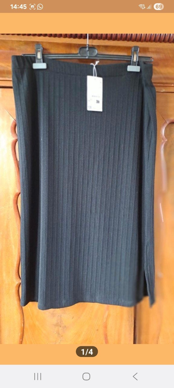 C&A zwarte lange rok met split * mt XL * NIEUW, Ophalen, Zwart, Maat 46/48 (XL) of groter, Nieuw