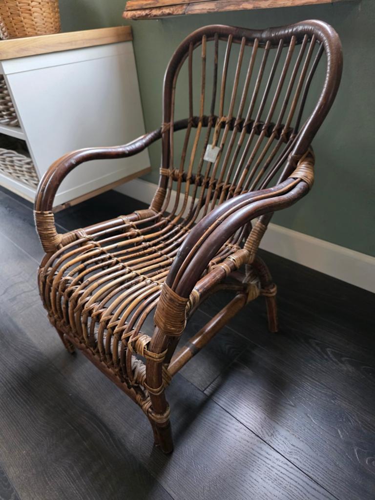 Vintage rotan kinderstoel, Ophalen of Verzenden