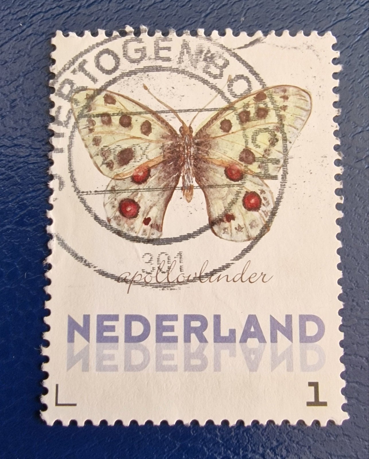 kv444 persoonlijke  postzegel met Apollo vlinder, gestempeld, Ophalen of Verzenden, Na 1940, Gestempeld