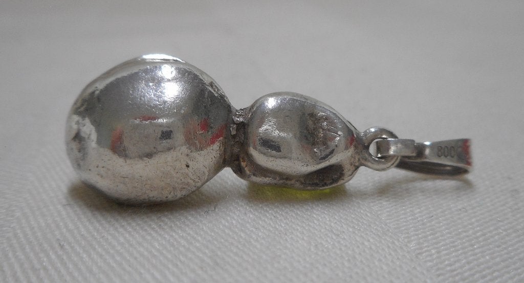 Zilveren modernist hanger met peridot nr.657, Verzenden, Zo goed als nieuw, Zilver, Zilver