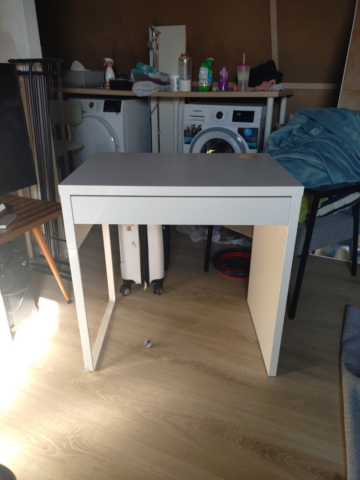Wit ikea bureau met lade, Ophalen, Gebruikt, Met lades, Spaanplaat of MDF