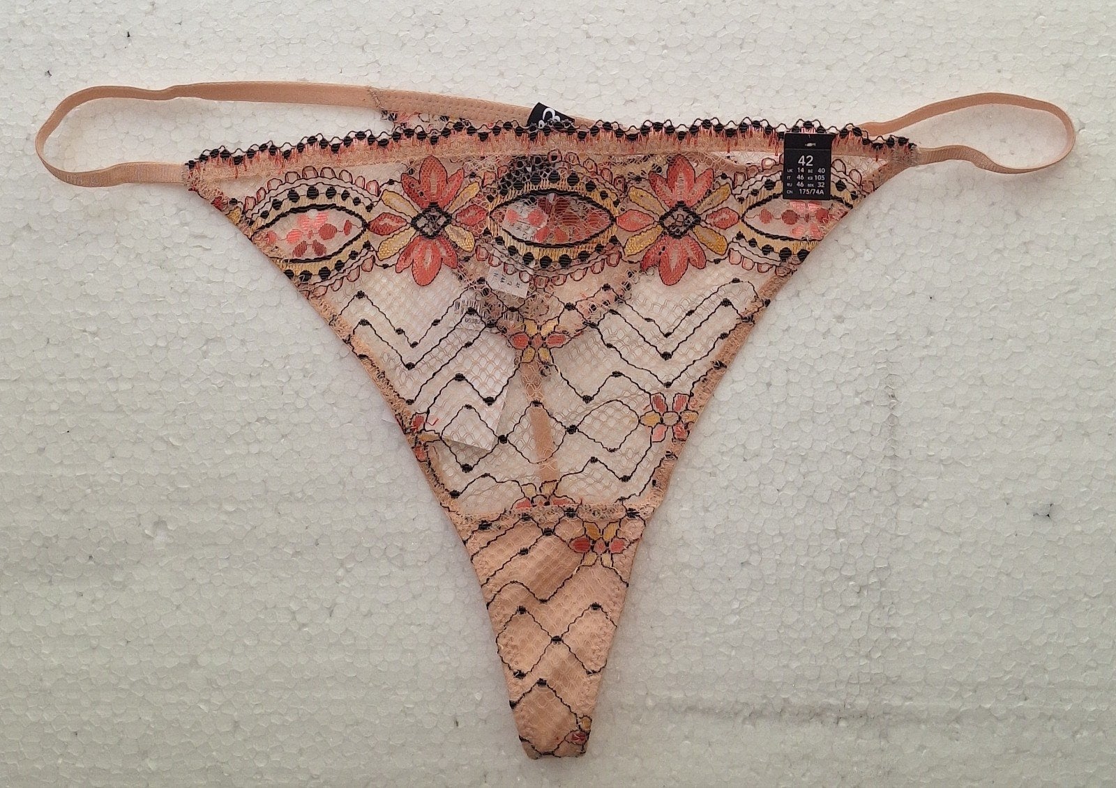 Sexy nieuwe doorzichtige string van Etam 40-42 (M-L), Verzenden, Zwart, String