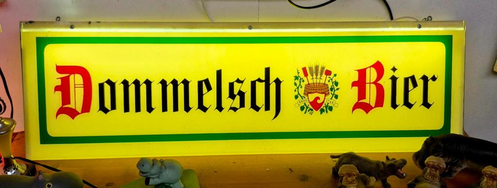 Vintage lichtbak, lichtreclame Dommelsch bier, Ophalen, Gebruikt, Reclamebord, Plaat of Schild, Dommelsch